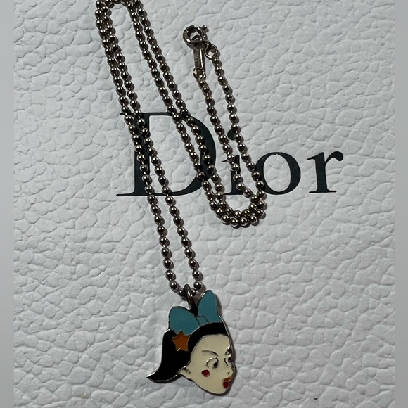 Rare Vintage Silver 925 Christian Dior John Galliano Period Girl Necklace 16" - Picture 2 of 8
